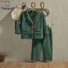 Pigiama EWODOS Pigiama natalizio per bambini abbinato alla famiglia Imposta colore a contrasto Manica lunga Bavero Top Pantaloni lunghi Baby Kids Sleepwear SuitL231109