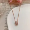 Pendentifs KOFSAC mignon/romantique cristal rose fleur collier pour les femmes exquis 925 bijoux en argent Sterling petite amie cadeau d'anniversaire