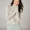 Women's Sweaters Woman Winter Cashmere Knitted Pullovers Jumper Female Turtleneck Blouse Blue Long Sleeve Clothing Patchwork