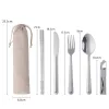 4-in-1 Portable stainless steel Cutlery Set silverware Camping Spoon Fork Knife and Can Bottle Opener Military Camping Utensils