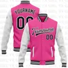 Men's Jackets Custom Royal White-Red Bomber Full-Snap Varsity Letterman Two Tone Jacket 3D Baseball Button