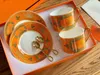 Ensemble de tasses à café de styliste, cheval vert de haute apparence, deux tasses et deux assiettes, soucoupe, tasse à café, coffret cadeau pour le thé anglais de l'après-midi