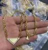 Collier triangle inversé unisexe collier de créateur de mode diamants en acier inoxydable bijoux accessoires hommes femmes Hip-Hop tous les jours colliers de loisirs