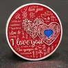 Kunst en ambachten Ik hou van je herdenkingsmunt Love You Love Gold Silver Coin