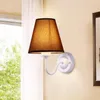 Wall Lamp E27 Retro White Lampshade Fabric Bedside For Bedroom Living Room Decoration 2023