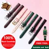 Titta på band Real Animal Skin Leather Watch Strap 8mm 10mm 12mm 14mm 16mm 18mm 20mm Cowhide Watch Band for Women Lolarose Julius With Tools 231109