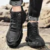 Boots Non-Slip Men's Real Leather Ankle Spring Autumn Mens Shoes Fashion Casual Walking Men Genuine Hiking