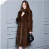 Women's Fur Faux Fur Women long jacket faux fur mink Fur coats winter-fall Casual faux fur coat large Sizes S6XL Women Imitation fur outerwear 231108