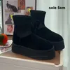 W clássico dipper boot fur slides elástico fino pele de carneiro shearling tazz mules inverno feminino castanha ultra plataforma botas deslizamento-em sapatos de camurça