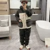 Dames nachtkleding Katoen gevoerd koraalfleece Winter verdikt flanel Pyjama voor koppels Losse casual pyjama met capuchon Pijamas Pak Huiskleding