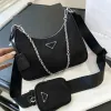 Mulheres Nylon Designer Bag Pure Color Casual Bolsas Moda 3 Pcs Hobo Crossbody Bag Interior Grande Capacidade Bolsas de Ombro Frete Grátis
