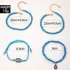 Bracelets de cheville bohémien, ensemble de bracelets de cheville en coquillage pour femmes et hommes, breloques de Style ethnique, perles en corde bleue, chaînes de pied géométriques multicouches, bijoux 24544