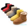 Short women snow boots keep warm boot Cowskin Sheepskin winter shoes with dustbag beautiful gift Free transshipment