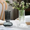 Vases Vase Home Decor Flower Pots Decorative Living Room Decoration Glass Container Transparent Striped Crystal Hydroponic Ornaments 231109