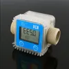 Freeshipping New K24 LCD Turbine Digital bränsleflödesmätare för kemikalier Vatten SEA Justera Röd färg HBTNK