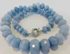 Chains Fashion 10-18 Mm Brazilian Faceted Blue Abacus Beads Necklace