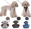 Designer Pettorine per animali Guinzagli Lettera di moda Ricamo Simpatico orsacchiotto Cucciolo Forniture per cani di piccola taglia Collare per guinzaglio per animali domestici9829212