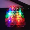 Party Decor LED Light Up 2024 Glasögon Glödande blinkande glasögon Rave Glow Shutter Shades Eyewear For New Year Kids Adults Size SN5317