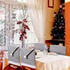 Capas de cadeira 4 peças Kit de decoração de Natal Santa-Claus Hat Snowflake Xmas Cap Kitchen Dining Slipcovers