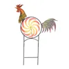 Garden Decorations Wind Sculpture Dynamic Decorative Metal Windmill Rooster Shape Rotation Sturdy And Durable For Farm