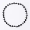 Strand 4mm fasetterat myntform Tourmaline Amazonite Black Spinel Natural Stone Bead Stretchy Armband