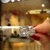 Bröllopsringar 2023 Underbara Big Princess Square Cubic Zirconia Ring Women For Bling Female Accessories Party Fashion Jewelry