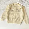 Vestes pour bébés filles, Cardigan tricoté, automne, pull brodé à la main, Style européen et américain, manteau tricoté de printemps