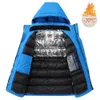 Herren down Parkas Männer Winter im Freien Jet Ski Premium Schnee warme Jacke Mantel Outwear lässige Kapuze wasserdichte Dicke Fleece Parka 231109