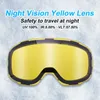 Óculos de esqui phmax pro uv400 anti nevoeiro óculos lente magnética visão noturna amarelo esportes ao ar livre snowboard grande neve 231109