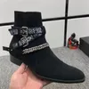 Botas homens tornozelo amarelo preto falso camurça fivela cinta clássico moda curto sapato masculino 231108