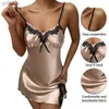 Women's Sleepwear Women Sleepwear Silk Nighty Strap Nightdress Sexy Lingerie Nightgown Lady Off Shoulder Nightwear Fe Night Homewear S-XXXLL231109