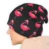 Berets Pink Flamingo Christmas Knit Hat Hat Trucker żeńskie męskie