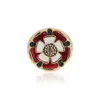 NANASPACE - Western Empress Dowager VIVI Peinture de cuisson colorée en émail plaqué or Saturn Buchelati Style Flower Ring