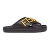 2023FD Mode Dames Heren Sandaal designer sandalenLuxury Designer Slipper Lady Gentlemen Kleurrijk Canvas Brief Real Leather slide 3 stijl Model 35-42