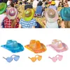 Berets Western Cowboy Hat Eyeglass pour Bridal Shower Cowgirl Cosplay Costume Costume Female Headwear Night Club Party Stage