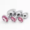 2019Unisex Butt Toys Plug Anal Silver Insert rostfritt stål Metallpläterad juvelerad sexig stopper anal leksaker för kvinnor JJD2230 3st/set