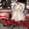 Décorations de Noël ornements anges arbre topper poupées ailes de statue charmante pour arbres décor de la maison