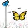 Garden Decorations Decoration Butterflies Yard 100pcs 4cm DIY Fairy Decorat Home Lawn Ornament Pot Outdoor PVC Party