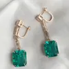 Boucles d'oreilles pendantes Ruif Luxury Clascical Lab Grown Emerald 14k Real Gold Drop pour les femmes 2023 Tendance Élégant Accessoires d'oreille Party Jewel