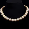 New Style Large Size Iced Out Moissanite Cluster Chain Custom 13mm Gold Plated Silver 925 Choker Necklace