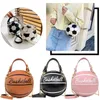 Kvällspåsar mode chic kvinnor boll handväska runda basket fotboll party klänning faux läder crossbody flickor mynt handväska axelväska 231108