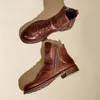Buty podwójny łańcuch boczny męski retro chelsea dla mężczyzn okrągły kostki motocyklowe wojskowe but but zwykły męski buty 231108