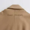 Women's Wool Blends Zach Ailsa 2023 Winter New Women's Fashion Loose Polo Neck Loose Bat Sleeve Woolen Short Coat J231109