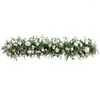 Decorative Flowers 200cm Flower Row Arch White Rose Hydrangea Artificial Green Plants Runner Wedding Backdrop Floral Wall Party Props