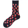 Chaussettes pour hommes, mode Business Hipster Happy Cherry citron ananas fraise unisexe fruits coton Skateboard livraison directe