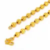 Hängsmycken lyx 24k gult guldpläterad kulpärla halsband för kvinnor vintage clavicle kedja inte blekna bröllopsdag hög smyckespresent