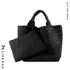 2023 Recommend Woven women's Fashion Designer Show Knitting Design Casual Tote Shoulder Bag Crossbody Bags Genuine Leather 2in1 Geat Quality