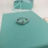 marchio di accessori modaAnello T1 in argento sterling S925 con oro rosa e diamanti Coppia semplice elegante leggero design di lusso senso tiff San Valentino