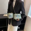 Sacs de soirée Marque de luxe Design Tweed sacs pour femmes 2023 nouvelle mode laine tricot sacs à main tissage treillis rétro boîte épaule sacs à bandoulière J231109