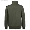 Mäns jackor 2023 Våren och hösten New Men's Wear Military Fantasy Cotton Jacket Plushed Work Clothes Stor kappa Herrmode Trend T231109